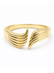 Bague ajustable ailes sculptées plaquée or 18K – Design moderne et élégant