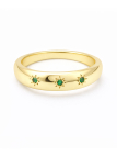 Bague dorée plaquée or 18K avec pierres vertes étoilées – Anneau élégant et intemporel