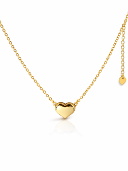 Collier Cœur Minimaliste Doré en Acier Inoxydable – Chaîne Fine Ajustable