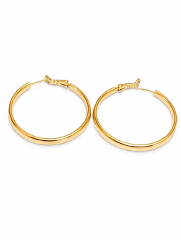 Boucles d’Oreilles Créoles 50 mm Dorées en Acier Inoxydable Classiques