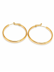 Boucles d’Oreilles Créoles 50 mm Dorées en Acier Inoxydable Classiques