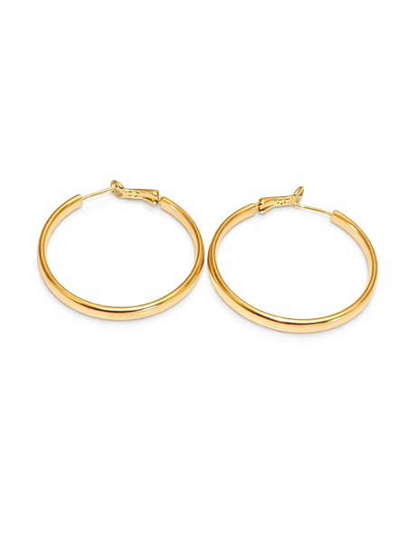Boucles d’Oreilles Créoles 40 mm Dorées en Acier Inoxydable Intemporelles