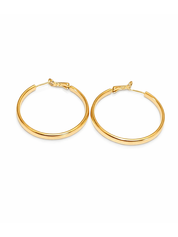 Boucles d’Oreilles Créoles 40 mm Dorées en Acier Inoxydable Intemporelles