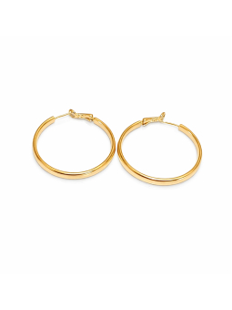Boucles d’Oreilles Créoles 30 mm Dorées en Acier Inoxydable Élégantes