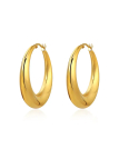 Boucles d’Oreilles Créoles Ovales 40 mm Dorées en Acier Inoxydable
