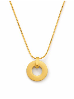 Collier Pendentif Cercle Minimaliste Doré en Acier Inoxydable