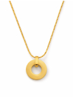 Collier Pendentif Cercle Minimaliste Doré en Acier Inoxydable