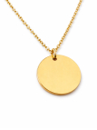 Collier Médaille Ronde à Graver Doré en Acier Inoxydable