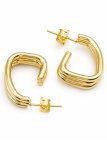 Boucles d’Oreilles Créoles Carrées Dorées Plaqué Or 18K Design Moderne