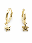 Boucles d’Oreilles Créoles Étoile Plaqué Or 18K