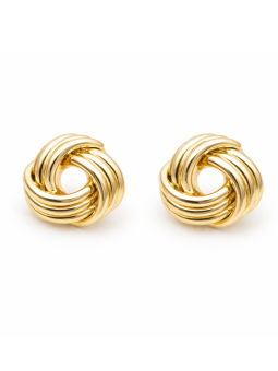 Boucles d’Oreilles Nœud Entrelacé Plaqué Or 18K – Clous Dorés Effet Tressé