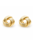 Boucles d’Oreilles Nœud Entrelacé Plaqué Or 18K – Clous Dorés Effet Tressé