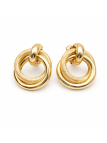 Boucles d’Oreilles Anneaux Entrelacés Plaqué Or 18K – Double Cercle Texturé