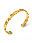 Bracelet Jonc Maille Gourmette 60 mm Plaqué Or 18K – Manchette Chaîne Dorée
