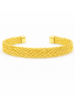 Bracelet Jonc Tressé Large Plaqué Or 18K – Diamètre 60 mm