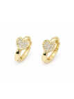 Boucles d’Oreilles Créoles Cœur Plaqué Or 18K avec Zircons – Diamètre 20 mm
