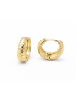 Boucles d’Oreilles Créoles Texturées Plaqué Or 18K – Diamètre 15 mm