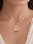 Collier Flocon Zircon Plaqué Or 18K – Chaîne 45 cm et Pendentif 20 mm
