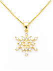 Collier Flocon Zircon Plaqué Or 18K – Chaîne 45 cm et Pendentif 20 mm