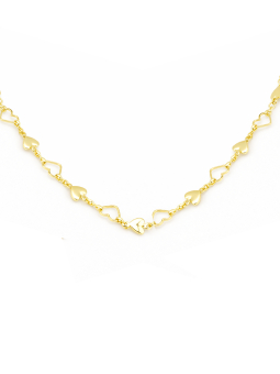 Collier Cœurs Entrelacés Plaqué Or 18K – Chaîne 45 cm Élégante