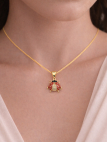 Collier Coccinelle Rouge Plaqué Or 18K – Pendentif 25 mm & Chaîne 45 cm