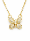 Collier Papillon Zircon Plaqué Or 18K – Chaîne 45 cm et Pendentif 15 mm