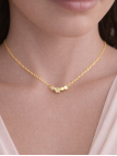 Collier géometrique Plaqué Or 18K – Pendentif 20 mm Cristaux & Chaîne 45 cm