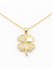 Collier Trèfle Porte-Bonheur Plaqué Or 18K – Pendentif 20 mm & Chaîne 45 cm