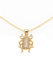 Collier Scarabée Plaqué Or 18K– Pendentif 20 mm & Chaîne 45 cm