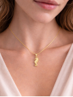 Collier Hippocampe Plaqué Or 18K – Pendentif Marin 20 mm & Chaîne 45 cm