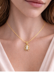 Collier Scarabée Plaqué Or 18K– Pendentif 20 mm & Chaîne 45 cm