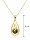 Collier Goutte Plaqué Or 18K – Pendentif 30 mm & Chaîne 45 cm