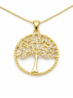 Collier Arbre de Vie Plaqué Or 18K – Pendentif 20 mm & Chaîne 45 cm