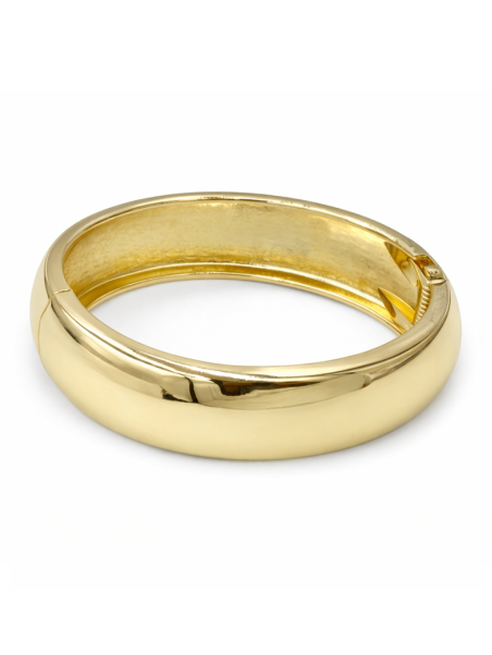 Bracelet Jonc Large Doré Plaqué Or 18K – Diamètre 60 mm Épaisseur 22 mm