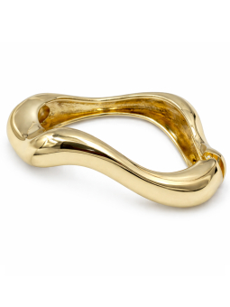 Bracelet Jonc Ondulé Doré Plaqué Or 18K – Diamètre 60 mm Épaisseur 11 mm
