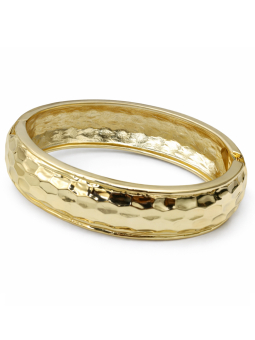 Bracelet Jonc Martelé Doré Plaqué Or 18K – Diamètre 60 mm Épaisseur 20 mm