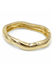 Bracelet Jonc Ondulé Doré Plaqué Or 18K – Diamètre 60 mm Épaisseur 15 mm