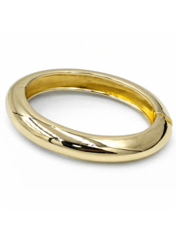 Bracelet Jonc Lisse Doré Plaqué Or 18K – Diamètre 60 mm Épaisseur 12 mm