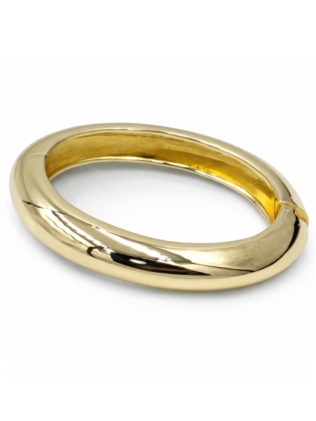 Bracelet Jonc Lisse Doré Plaqué Or 18K – Diamètre 60 mm Épaisseur 12 mm