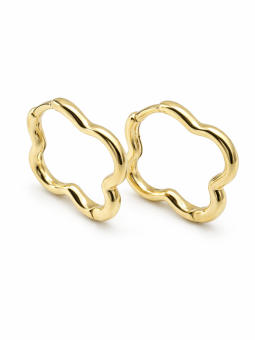 Boucles d’Oreilles Créoles Ondulées Doré Plaqué Or