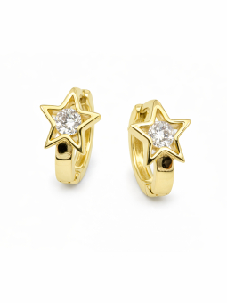 Boucles d’Oreilles Étoile Zircon Doré Plaqué Or