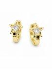 Boucles d’Oreilles Étoile Zircon Doré Plaqué Or