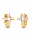 Boucles d’Oreilles Fleur Zircon Doré Plaqué Or