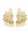 Boucles d’Oreilles Feuilles Papillon Dorées Plaqué Or