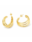 Boucles d’Oreilles Créoles Multi-Rangs Dorées en Plaqué Or