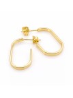 Boucles d’Oreilles Créoles Rectangulaires Dorées Plaqué Or 18K – 20 mm