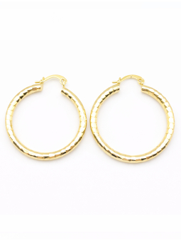 Créoles Facettées Dorées Plaqué Or 18K – Diamètre 35 mm