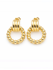 Boucles d’Oreilles Perles & Anneaux Dorées Plaqué Or 18K – Diamètre 20 mm