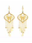 Boucles d’Oreilles Papillon Pendantes Dorées Plaqué Or 18K – Hauteur 45 mm