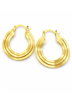 copy ofcopy ofcopy ofcopy ofcopy ofBoucles d’Oreilles Doubles Anneaux Texturés Dorées Plaqué Or 18K – Diamètre 35 mm